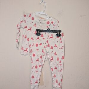 Petidoux white and red Christmas PJ set size 3